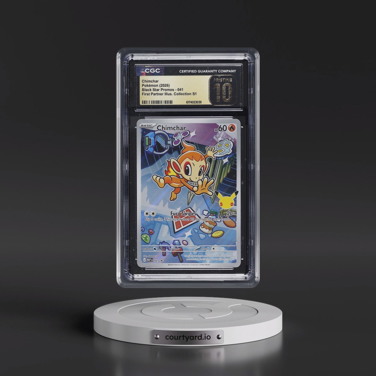 2025 Black Star Promos - Mega Evolution MEP EN #041 Chimchar - First Partner Illustration Collection Series 1 (Holo) (CGC 10 PRISTINE)