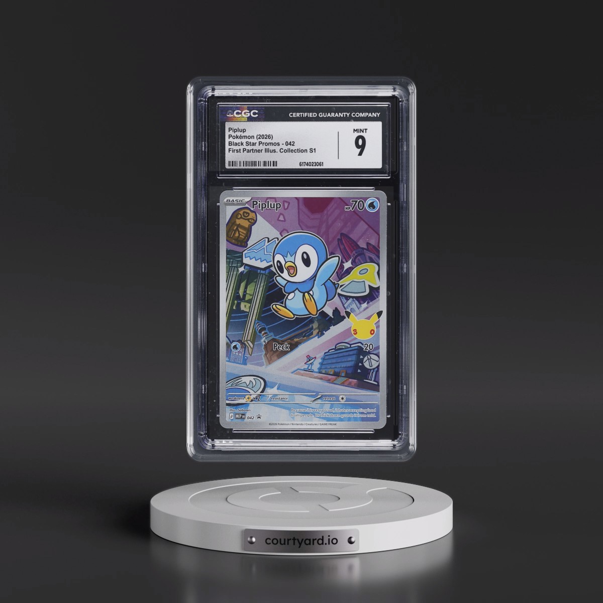 2025 Black Star Promos - Mega Evolution MEP EN #042 Piplup - First Partner Illustration Collection Series 1 (Holo) (CGC 9 MINT)