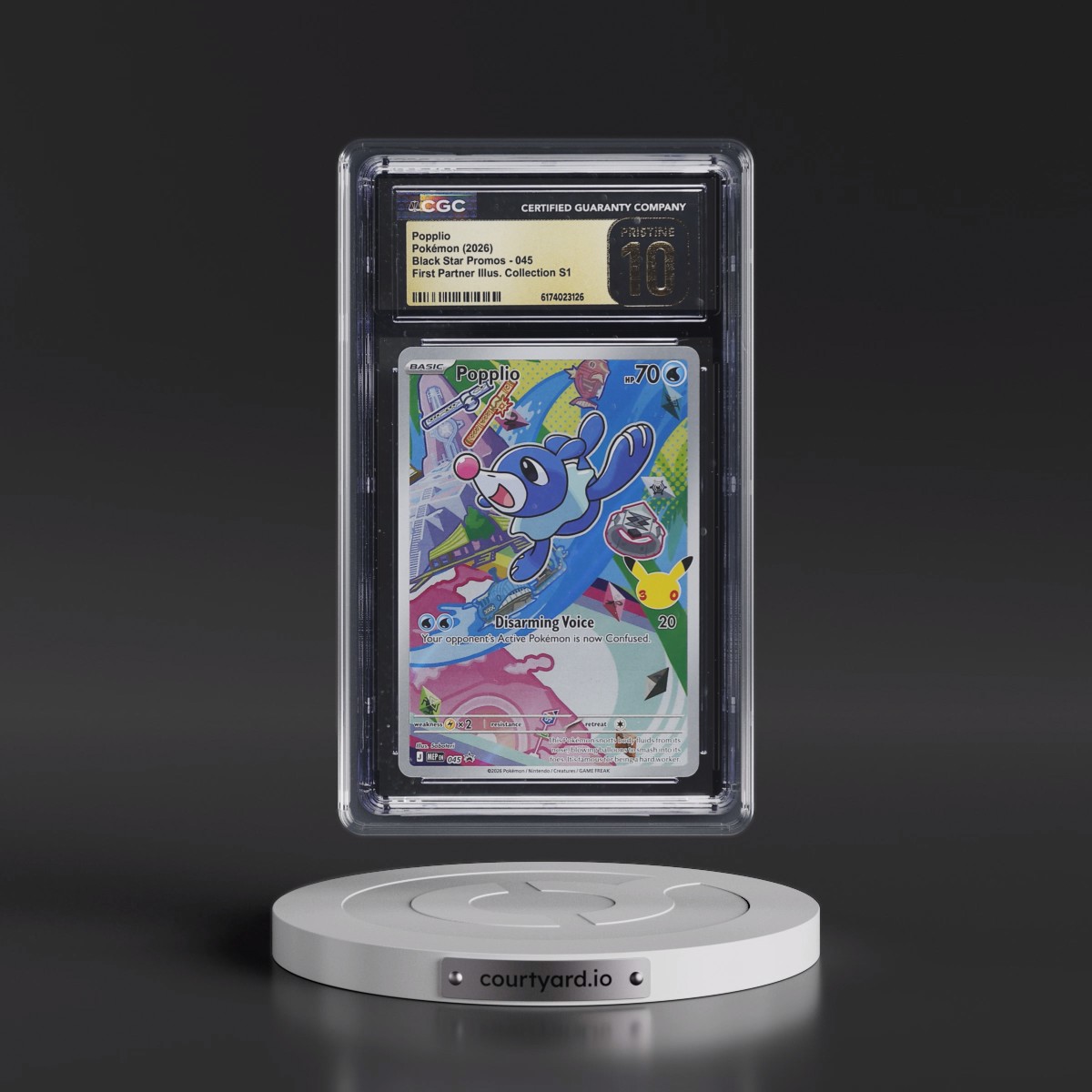 2025 Black Star Promos - Mega Evolution MEP EN #045 Popplio - First Partner Illustration Collection Series 1 (Holo) (CGC 10 PRISTINE)