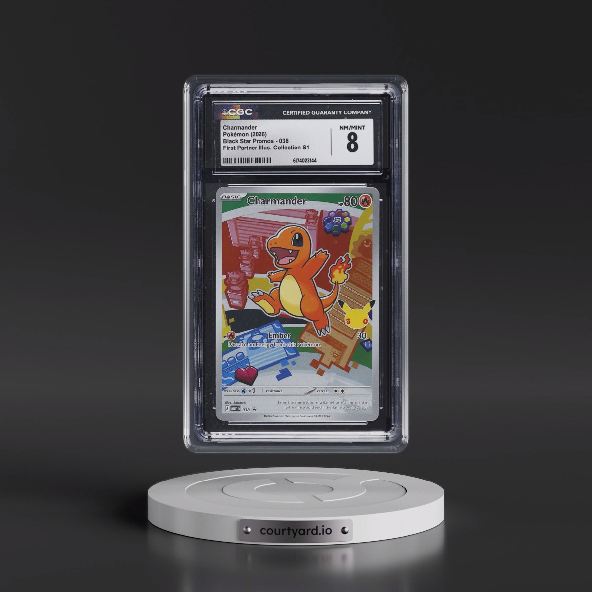 2025 Black Star Promos - Mega Evolution MEP EN #038 Charmander - First Partner Illustration Collection Series 1 (Holo) (CGC 8 NM-MT)