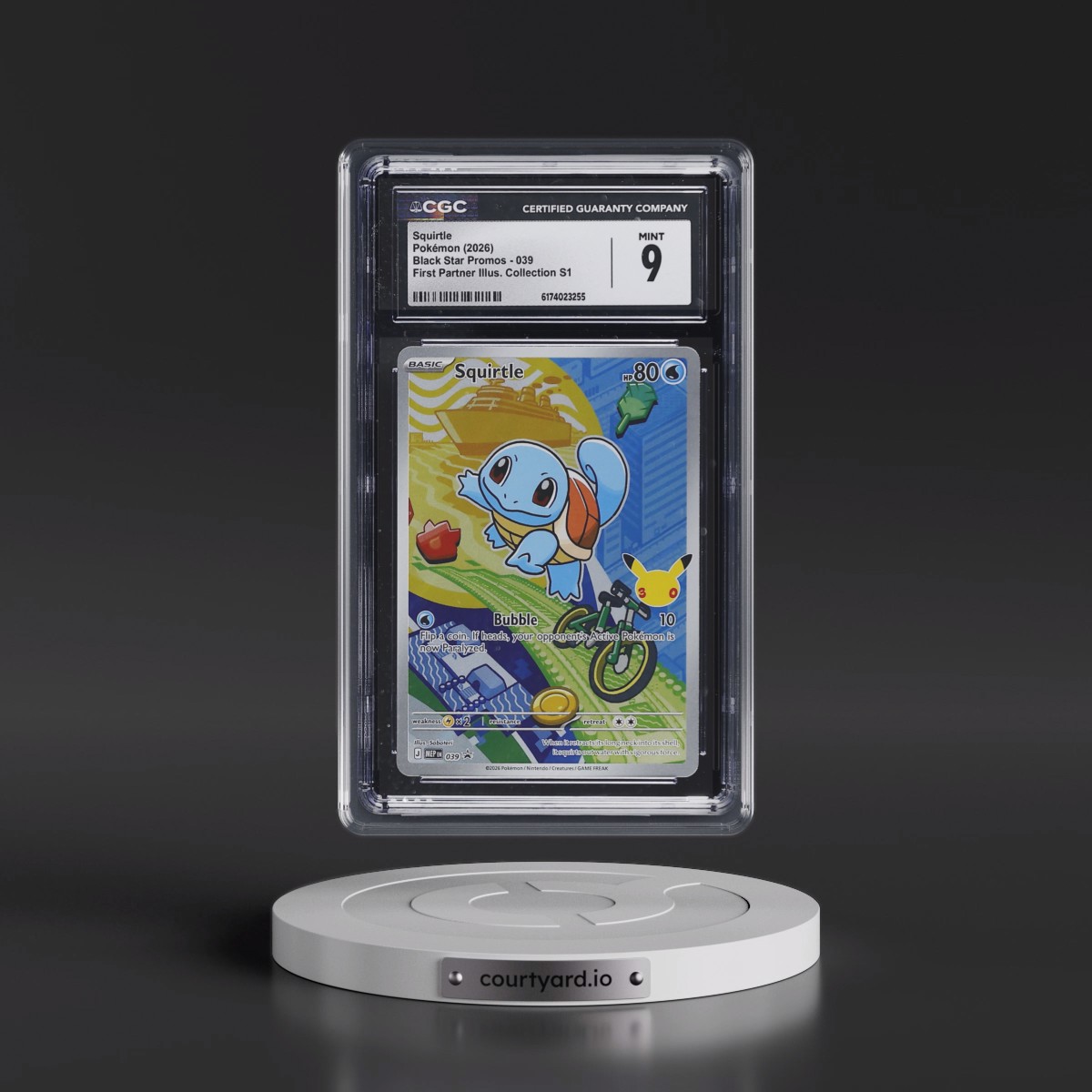 2025 Black Star Promos - Mega Evolution MEP EN #039 Squirtle - First Partner Illustration Collection Series 1 (Holo) (CGC 9 MINT)