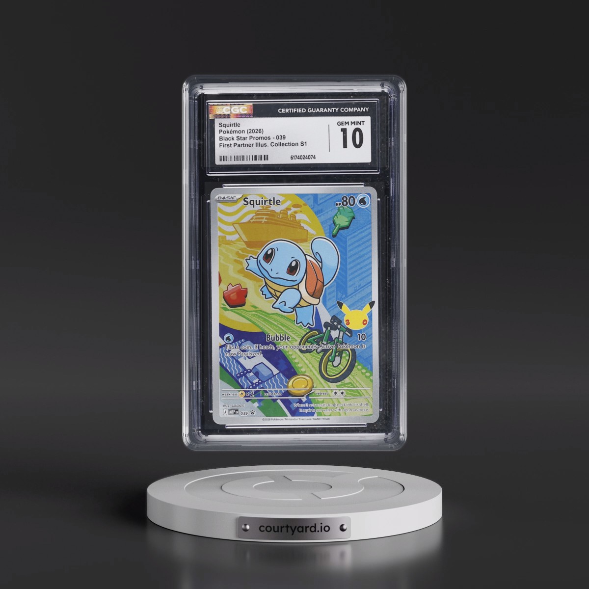 2025 Black Star Promos - Mega Evolution MEP EN #039 Squirtle - First Partner Illustration Collection Series 1 (Holo) (CGC 10 GEM MINT)