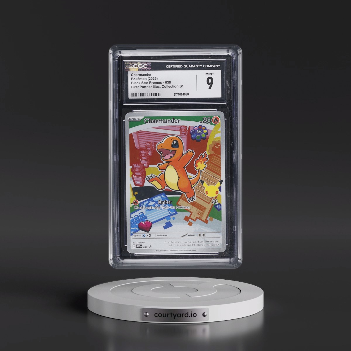 2025 Black Star Promos - Mega Evolution MEP EN #038 Charmander - First Partner Illustration Collection Series 1 (Holo) (CGC 9 MINT)