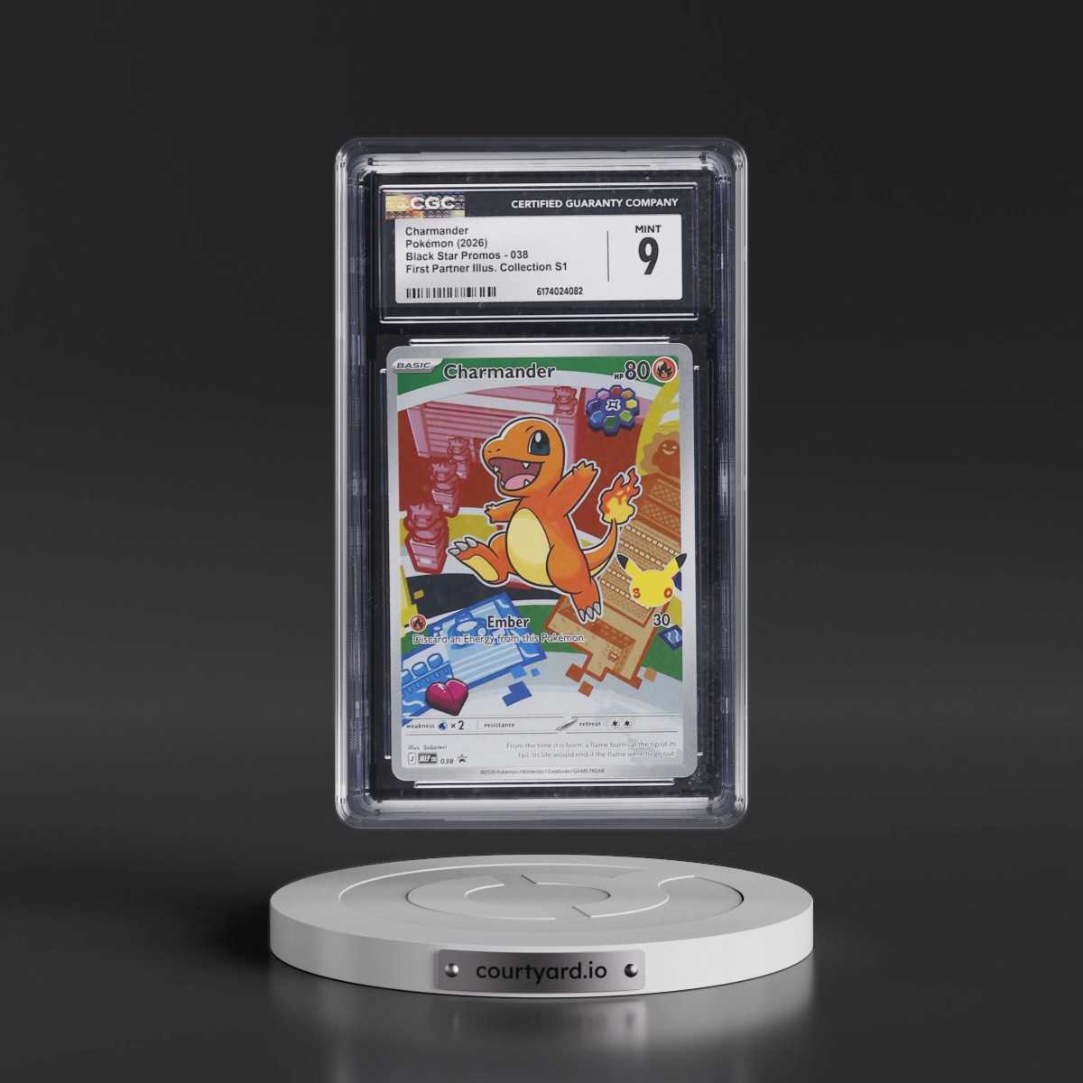2025 Black Star Promos - Mega Evolution MEP EN #038 Charmander - First Partner Illustration Collection Series 1 (Holo) (CGC 9 MINT)