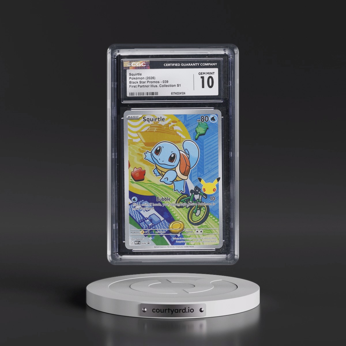 2025 Black Star Promos - Mega Evolution MEP EN #039 Squirtle - First Partner Illustration Collection Series 1 (Holo) (CGC 10 GEM MINT)