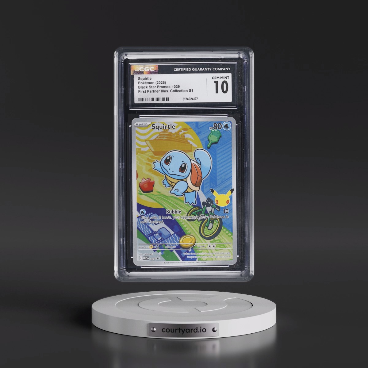 2025 Black Star Promos - Mega Evolution MEP EN #039 Squirtle - First Partner Illustration Collection Series 1 (Holo) (CGC 10 GEM MINT)