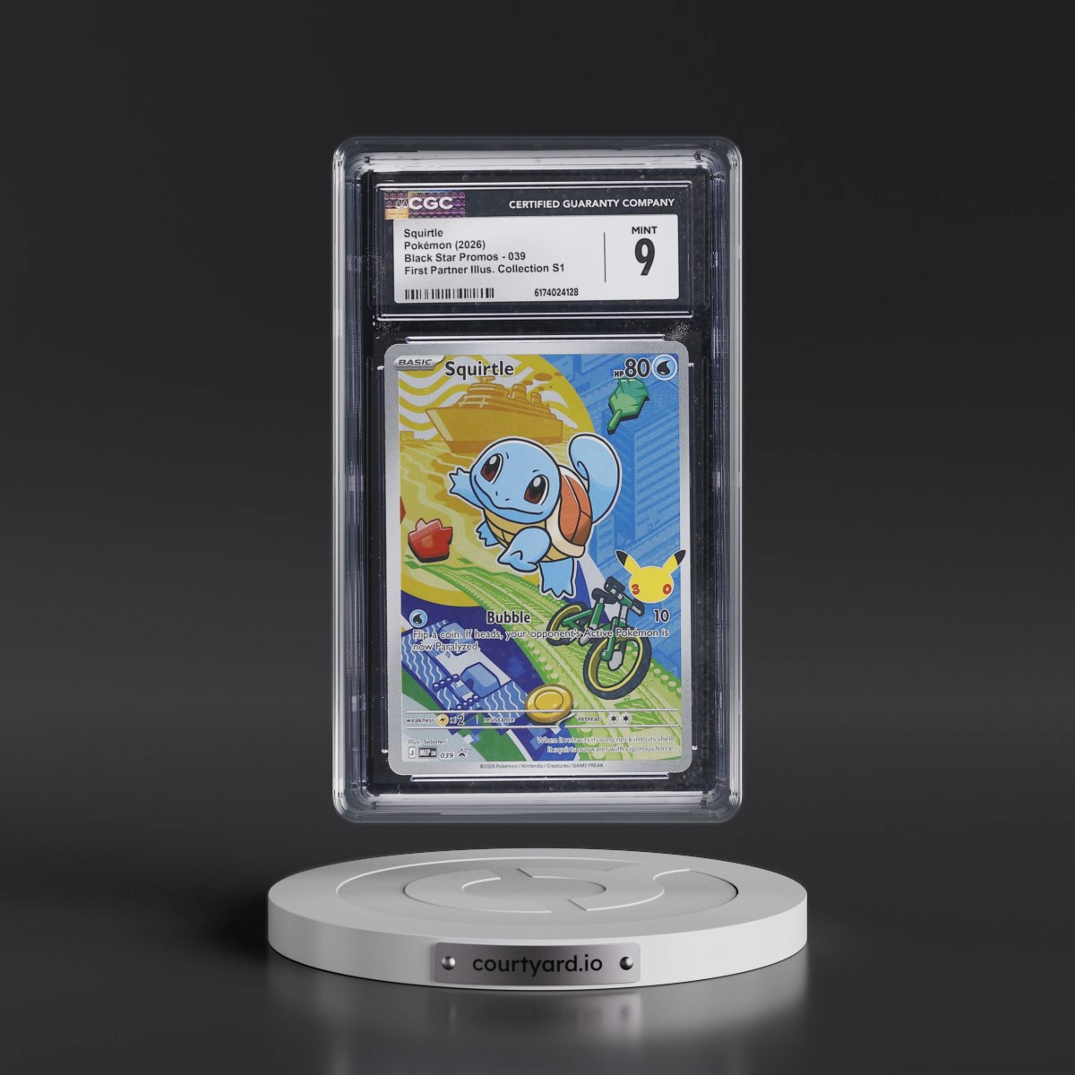 2025 Black Star Promos - Mega Evolution MEP EN #039 Squirtle - First Partner Illustration Collection Series 1 (Holo) (CGC 9 MINT)