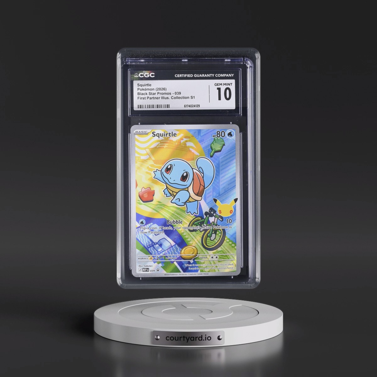 2025 Black Star Promos - Mega Evolution MEP EN #039 Squirtle - First Partner Illustration Collection Series 1 (Holo) (CGC 10 GEM MINT)