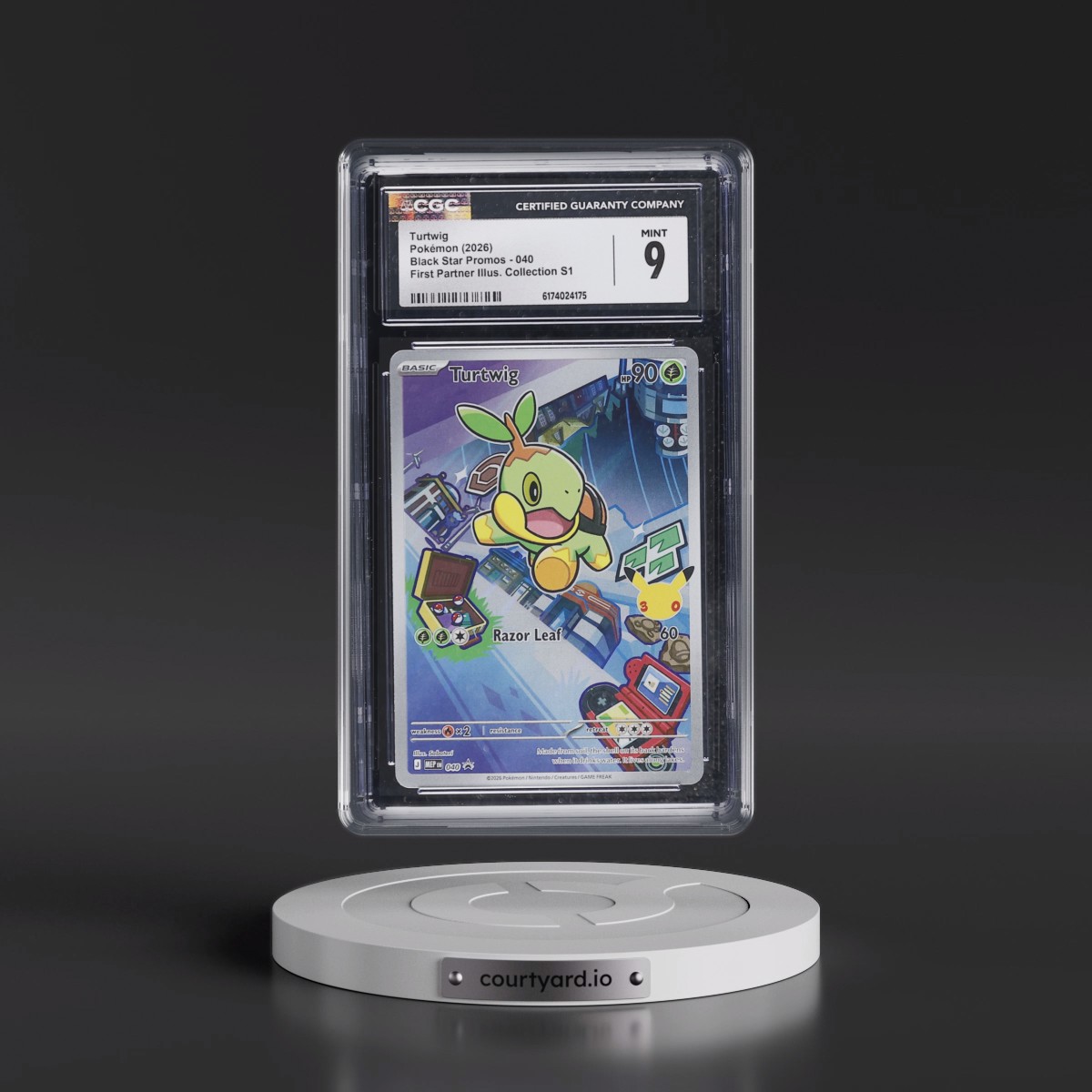 2025 Black Star Promos - Mega Evolution MEP EN #040 Turtwig - First Partner Illustration Collection Series 1 (Holo) (CGC 9 MINT)