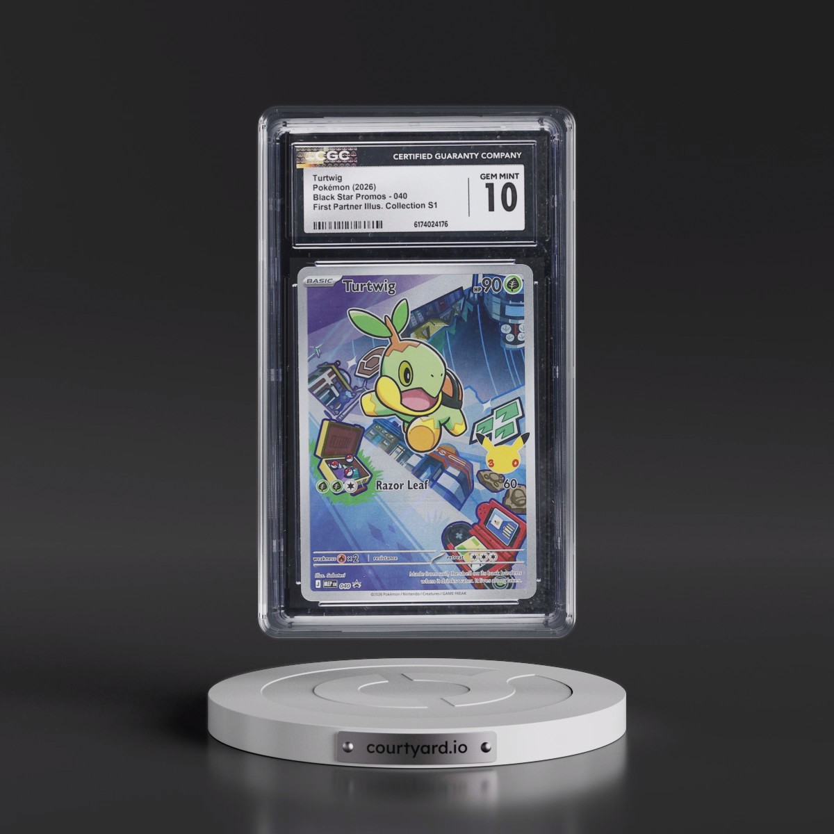 2025 Black Star Promos - Mega Evolution MEP EN #040 Turtwig - First Partner Illustration Collection Series 1 (Holo) (CGC 10 GEM MINT)