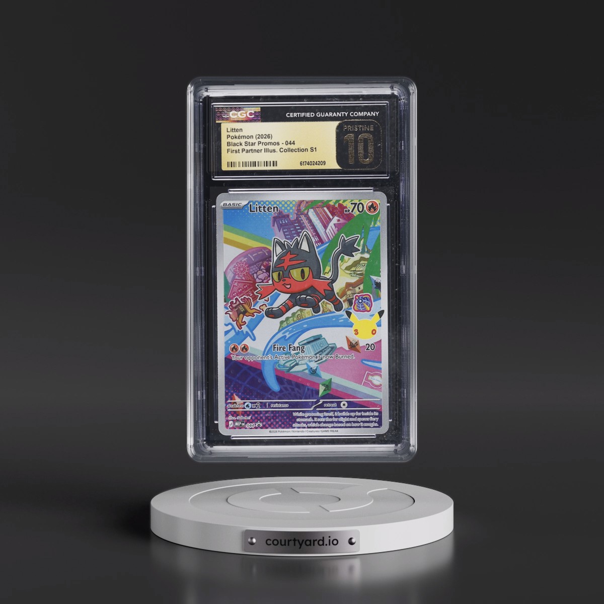 2025 Black Star Promos - Mega Evolution MEP EN #044 Litten - First Partner Illustration Collection Series 1 (Holo) (CGC 10 PRISTINE)