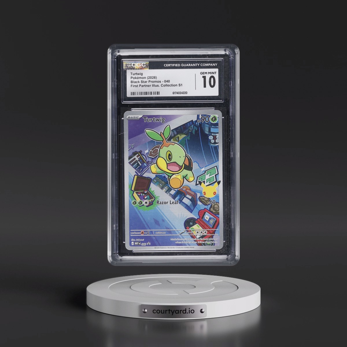 2025 Black Star Promos - Mega Evolution MEP EN #040 Turtwig - First Partner Illustration Collection Series 1 (Holo) (CGC 10 GEM MINT)