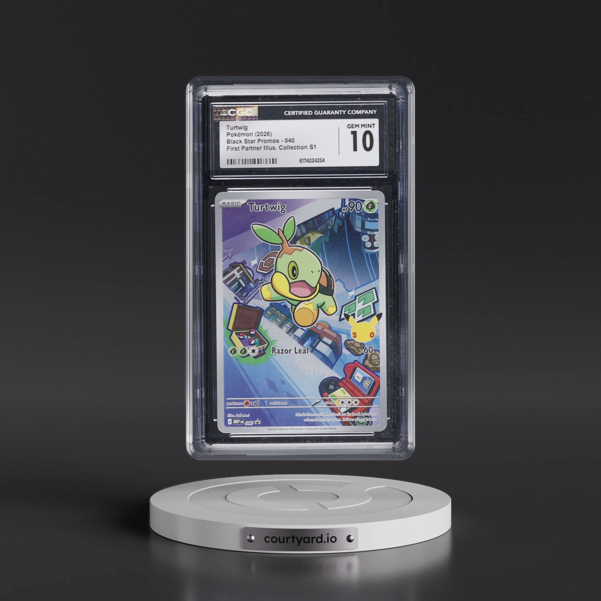 2025 Black Star Promos - Mega Evolution MEP EN #040 Turtwig - First Partner Illustration Collection Series 1 (Holo) (CGC 10 GEM MINT)