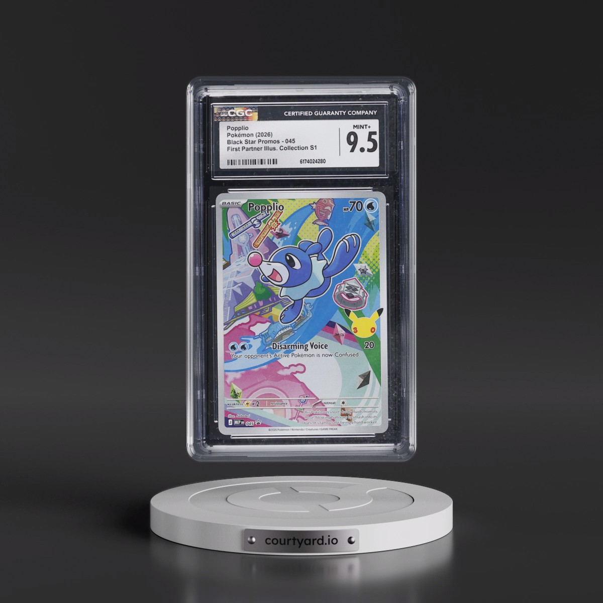 2025 Black Star Promos - Mega Evolution MEP EN #045 Popplio - First Partner Illustration Collection Series 1 (Holo) (CGC 9.5 MINT+)