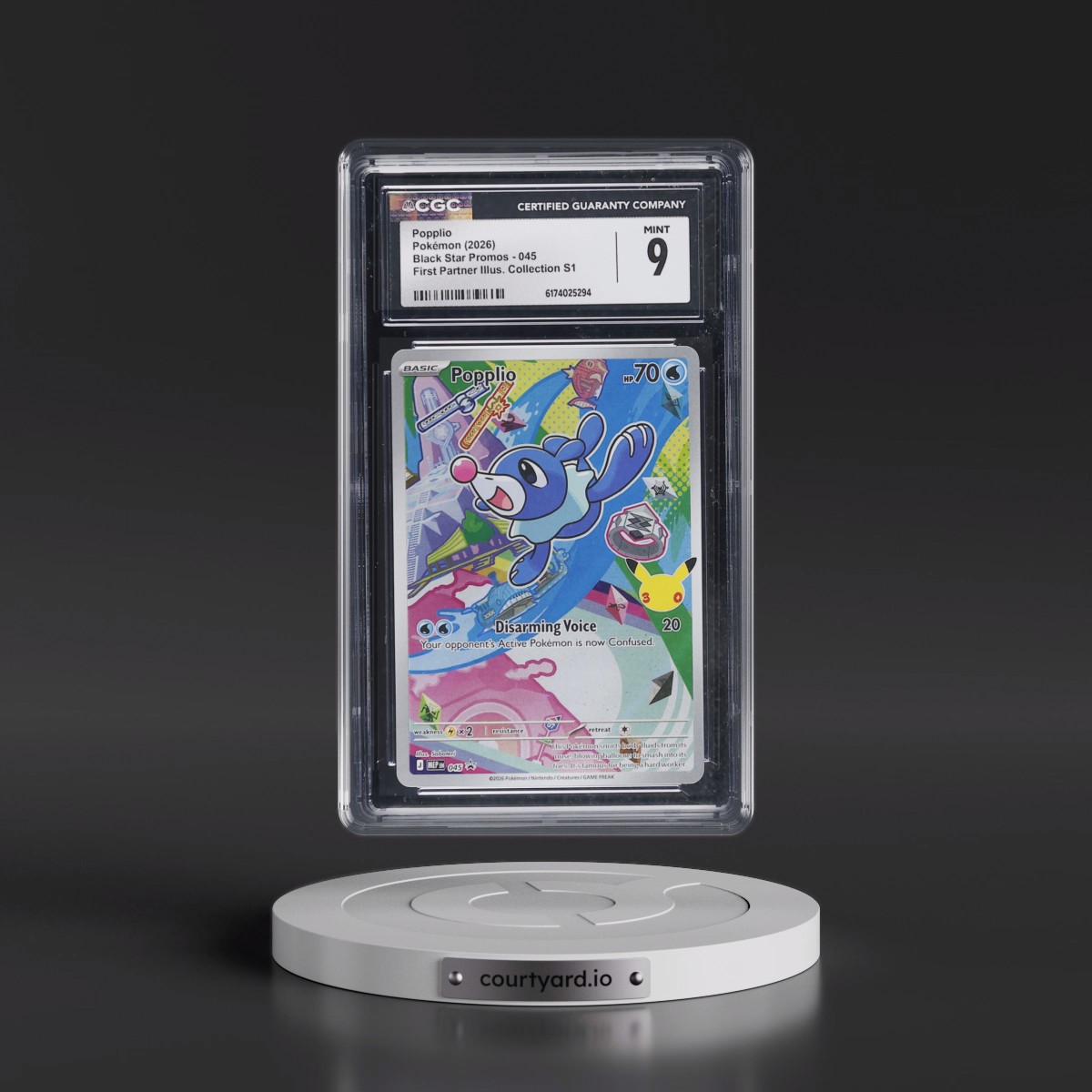 2025 Black Star Promos - Mega Evolution MEP EN Popplio - First Partner Illustration Collection Series 1 (Holo) #045 CGC 9