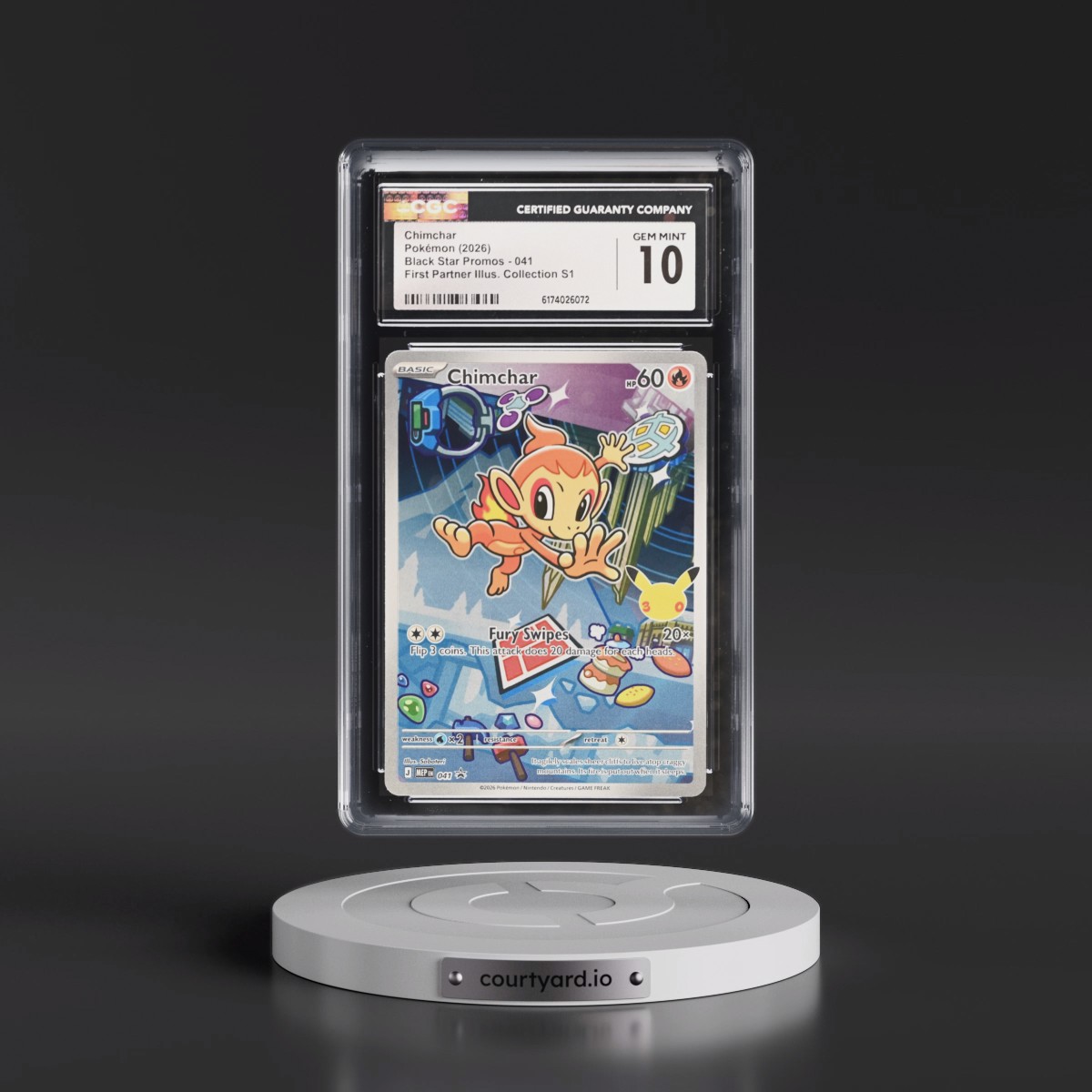 2025 Black Star Promos - Mega Evolution MEP EN #041 Chimchar - First Partner Illustration Collection Series 1 (Holo) (CGC 10 GEM MINT)