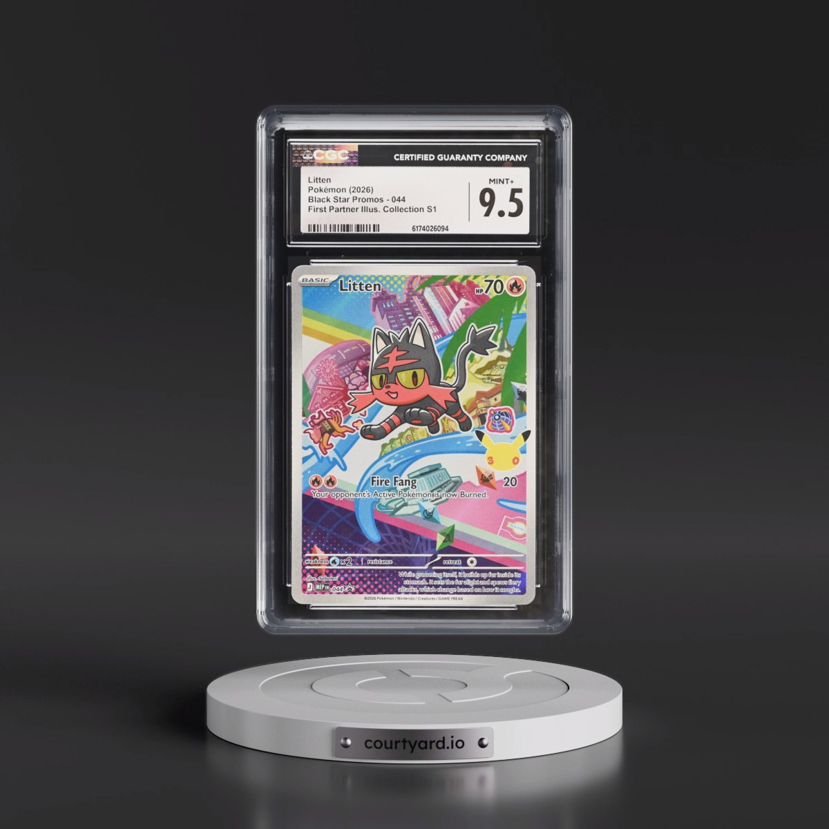 2025 Black Star Promos - Mega Evolution MEP EN #044 Litten - First Partner Illustration Collection Series 1 (Holo) (CGC 9.5 MINT+)