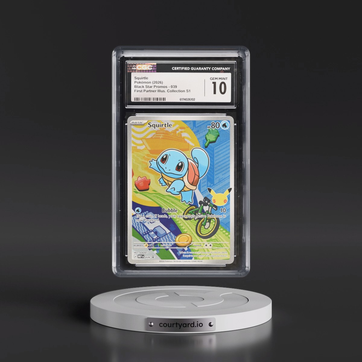 2025 Black Star Promos - Mega Evolution MEP EN #039 Squirtle - First Partner Illustration Collection Series 1 (Holo) (CGC 10 GEM MINT)