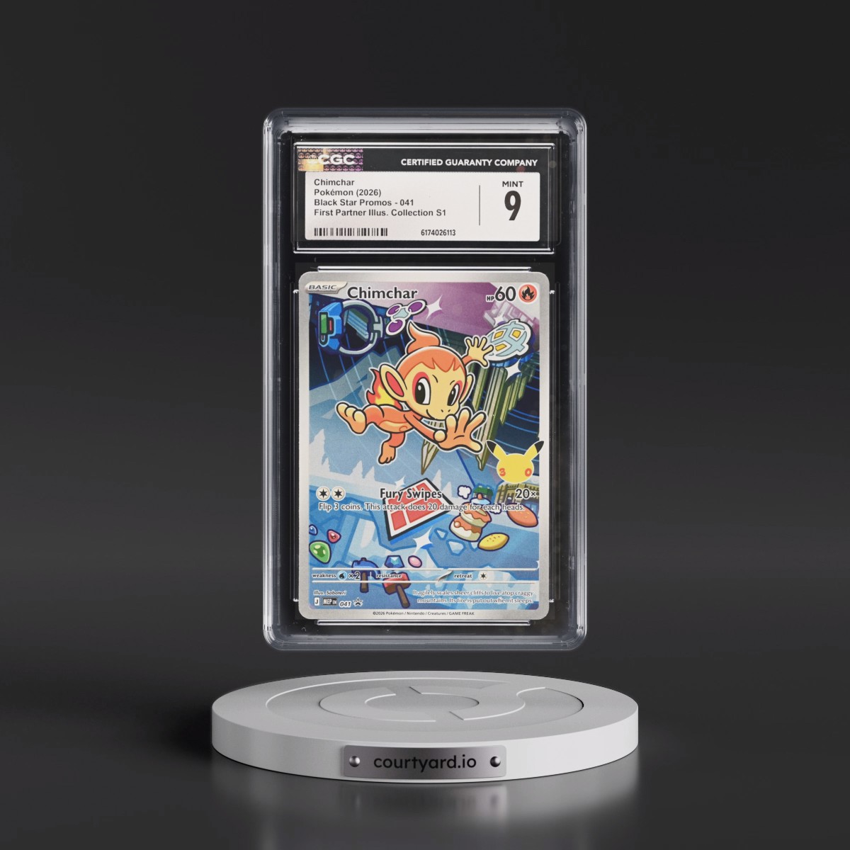 2025 Black Star Promos - Mega Evolution MEP EN #041 Chimchar - First Partner Illustration Collection Series 1 (Holo) (CGC 9 MINT)
