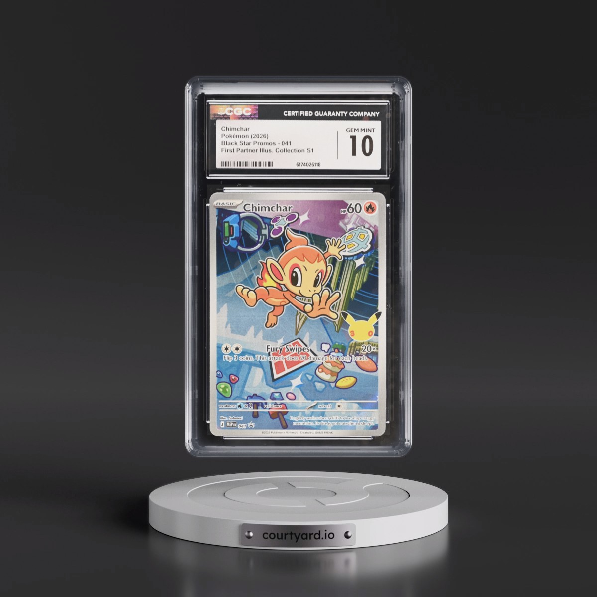 2025 Black Star Promos - Mega Evolution MEP EN #041 Chimchar - First Partner Illustration Collection Series 1 (Holo) (CGC 10 GEM MINT)