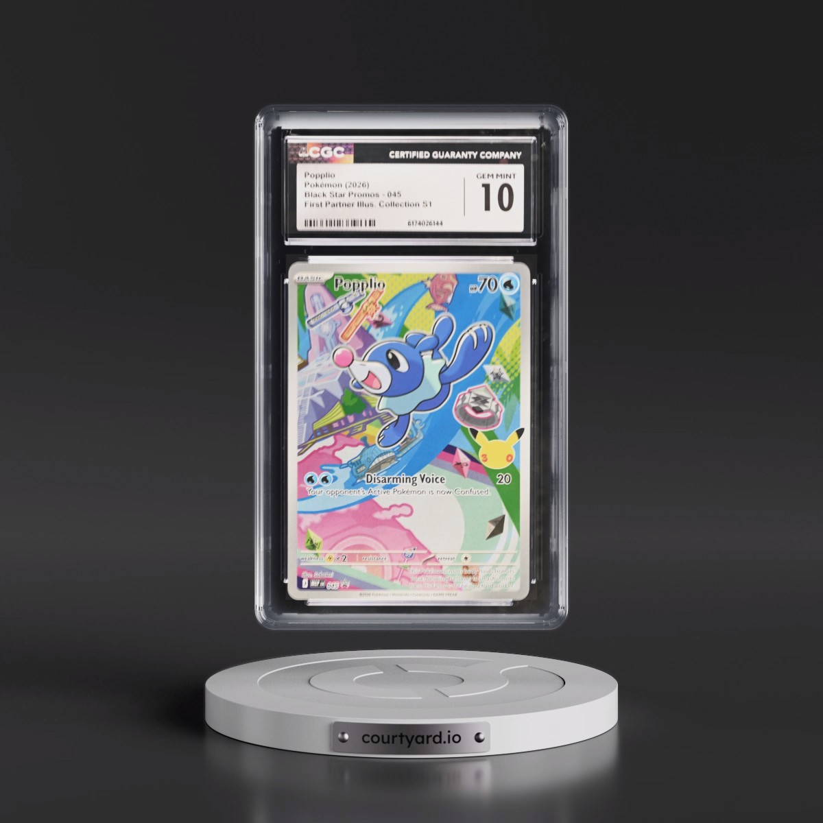 2025 Black Star Promos - Mega Evolution MEP EN #045 Popplio - First Partner Illustration Collection Series 1 (Holo) (CGC 10 GEM MINT)