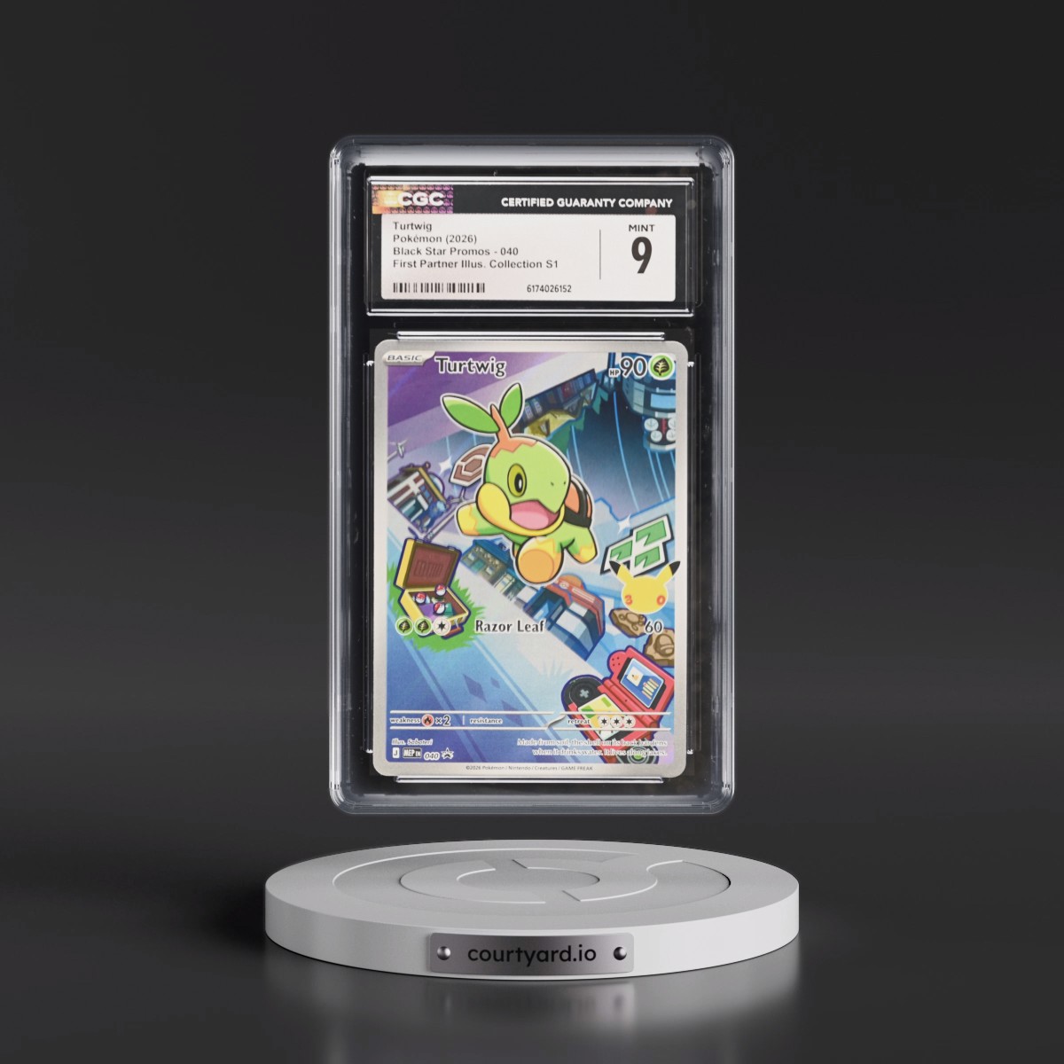 2025 Black Star Promos - Mega Evolution MEP EN #040 Turtwig - First Partner Illustration Collection Series 1 (Holo) (CGC 9 MINT)