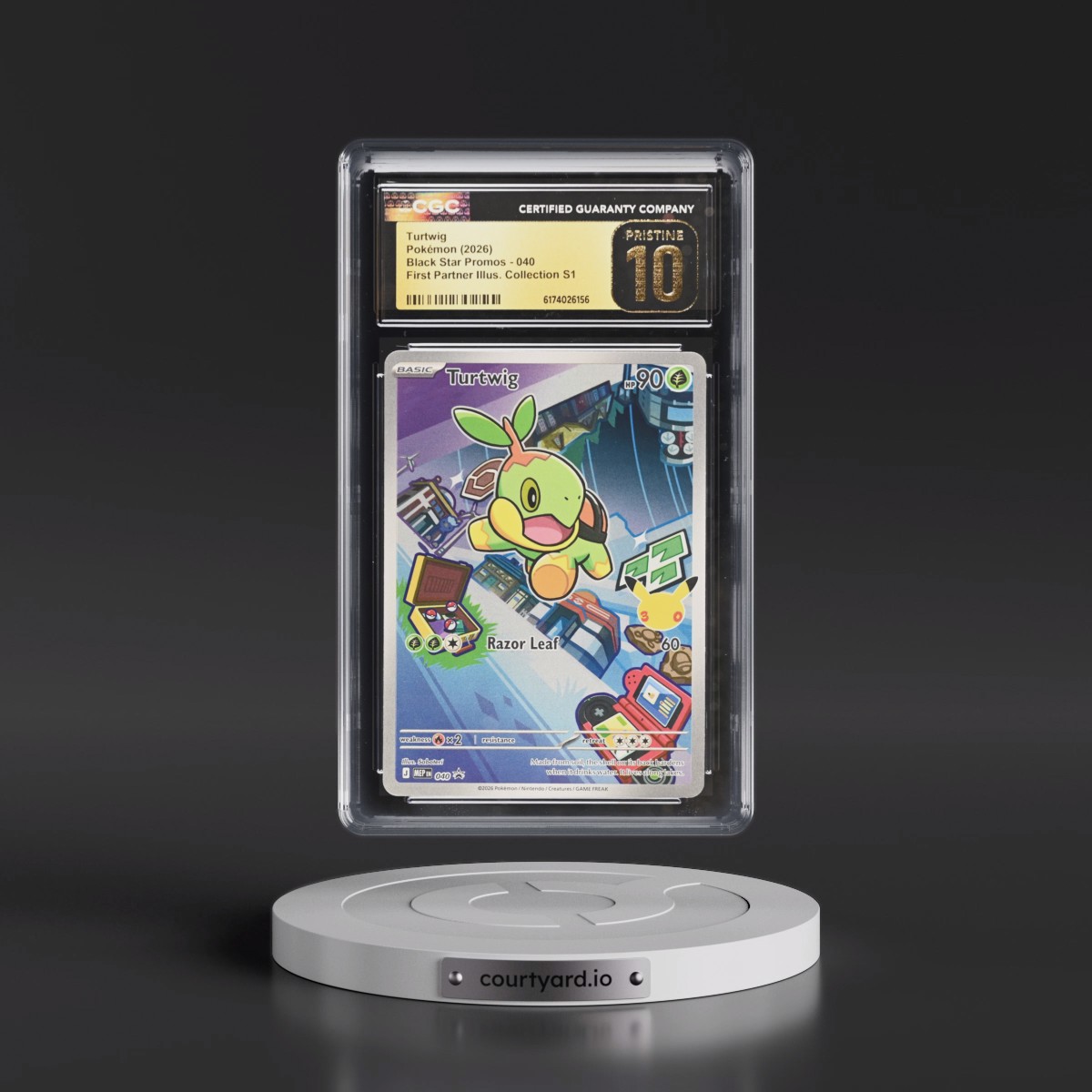 2025 Black Star Promos - Mega Evolution MEP EN #040 Turtwig - First Partner Illustration Collection Series 1 (Holo) (CGC 10 PRISTINE)