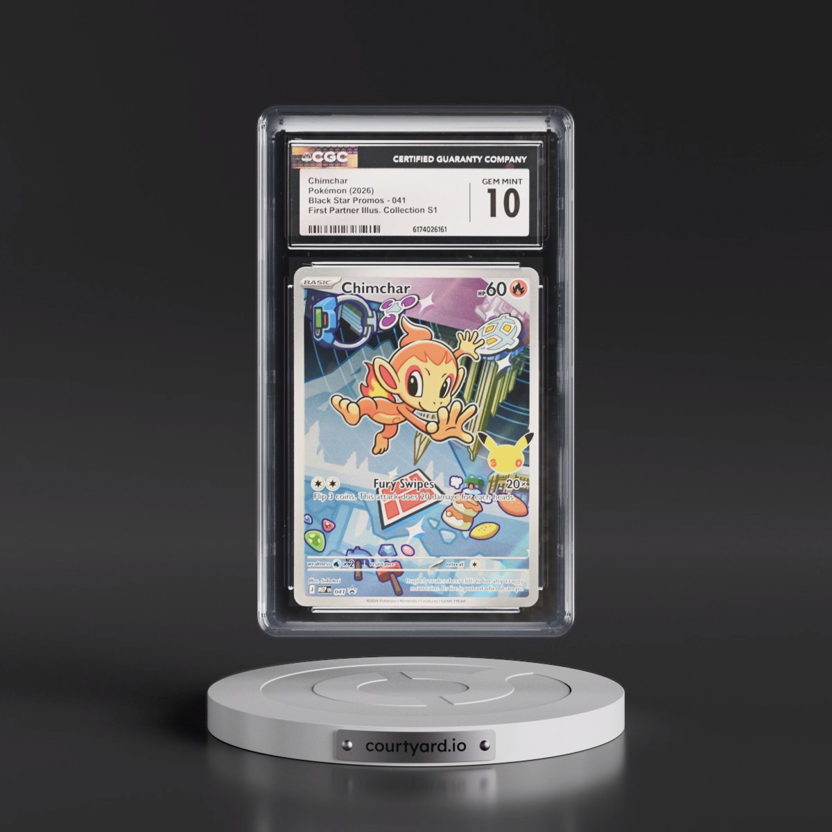 2025 Black Star Promos - Mega Evolution MEP EN #041 Chimchar - First Partner Illustration Collection Series 1 (Holo) (CGC 10 GEM MINT)