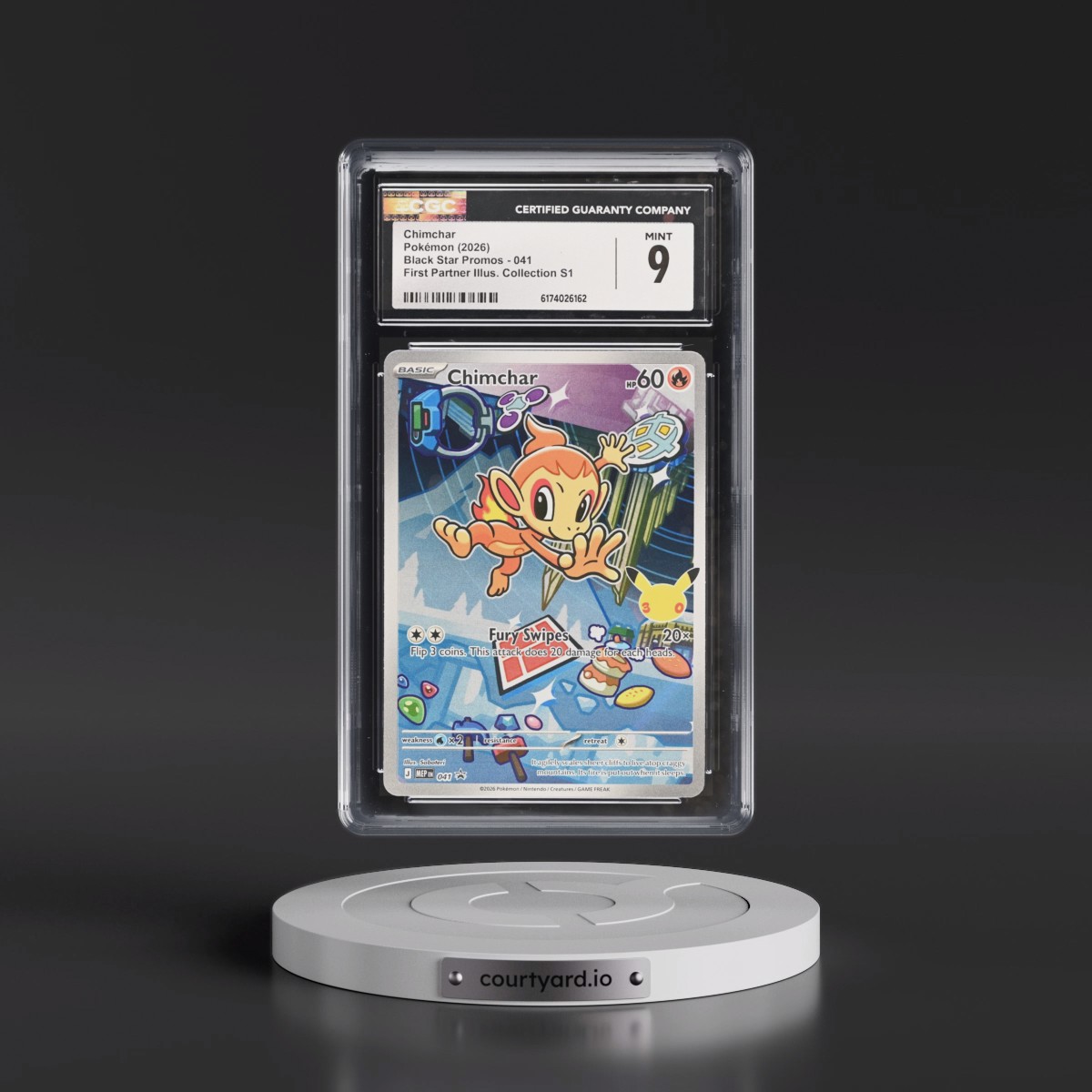 2025 Black Star Promos - Mega Evolution MEP EN #041 Chimchar - First Partner Illustration Collection Series 1 (Holo) (CGC 9 MINT)