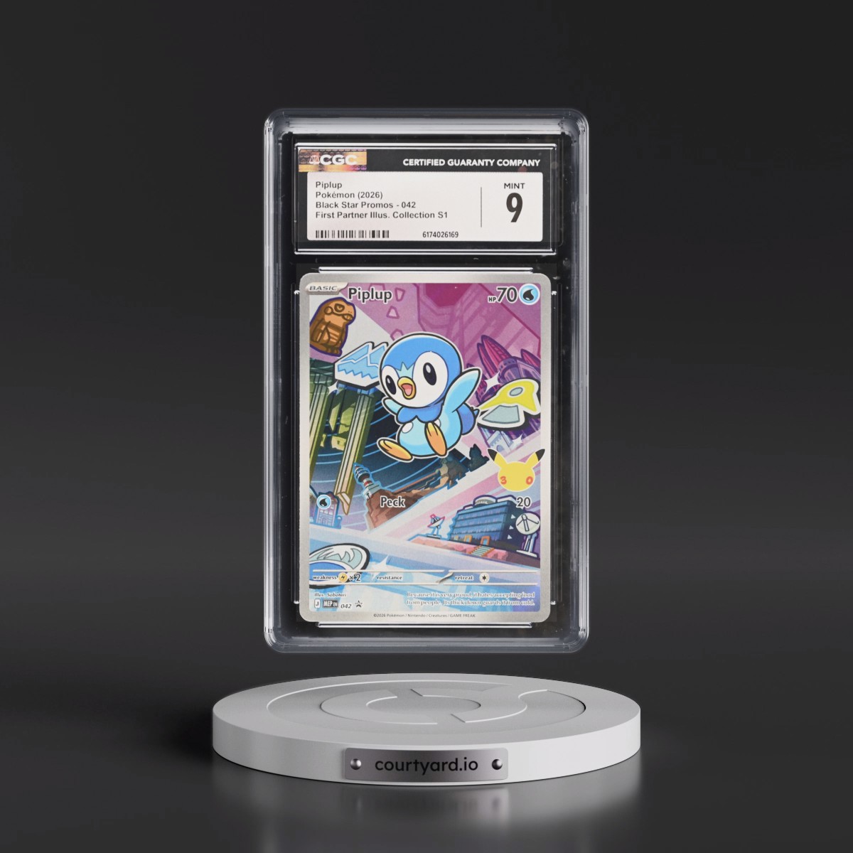 2025 Black Star Promos - Mega Evolution MEP EN #042 Piplup - First Partner Illustration Collection Series 1 (Holo) (CGC 9 MINT)