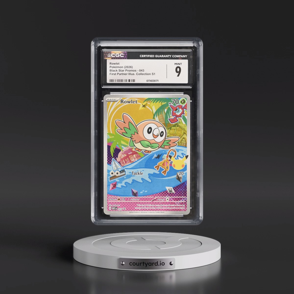 2025 Black Star Promos - Mega Evolution MEP EN #043 Rowlet - First Partner Illustration Collection Series 1 (Holo) (CGC 9 MINT)