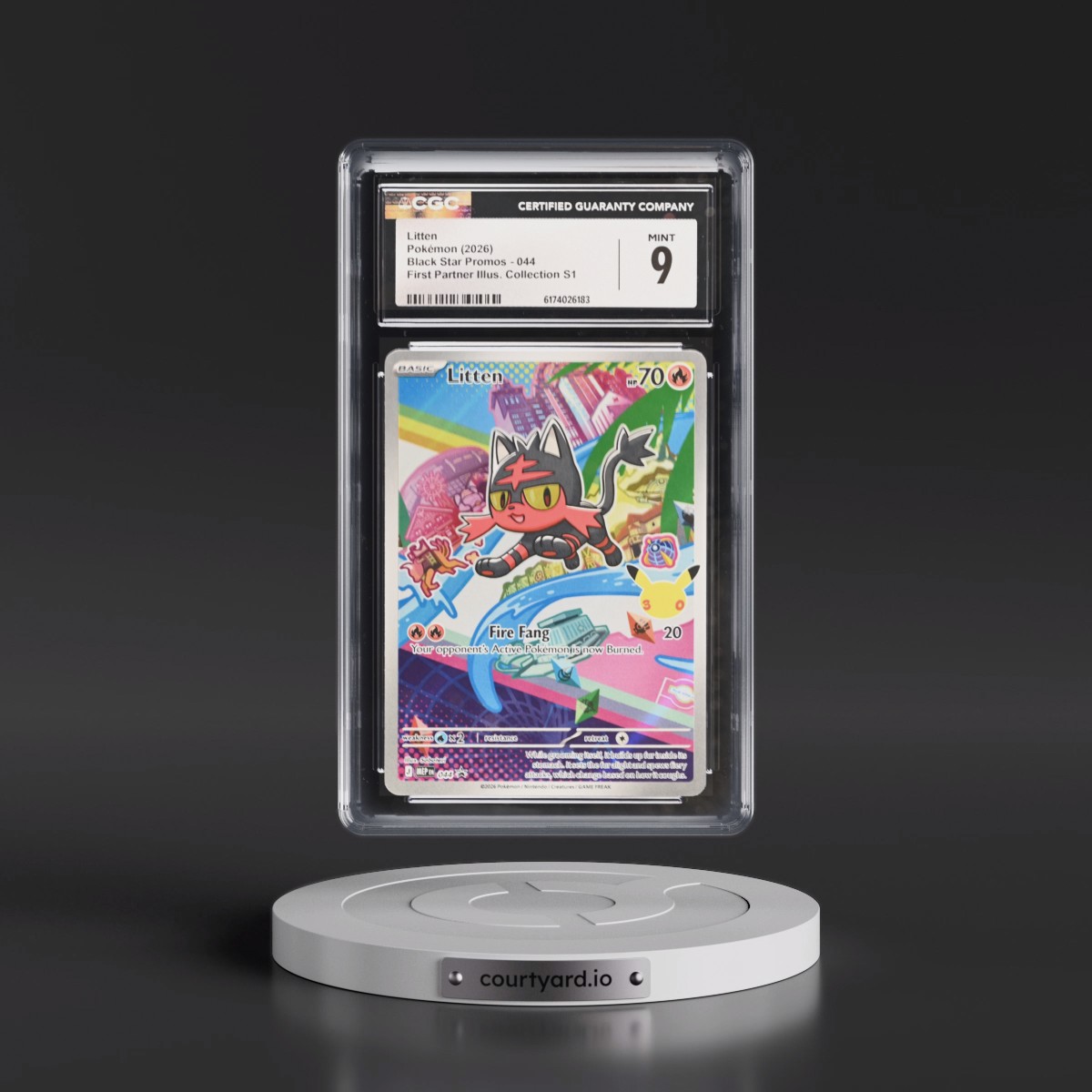 2025 Black Star Promos - Mega Evolution MEP EN #044 Litten - First Partner Illustration Collection Series 1 (Holo) (CGC 9 MINT)