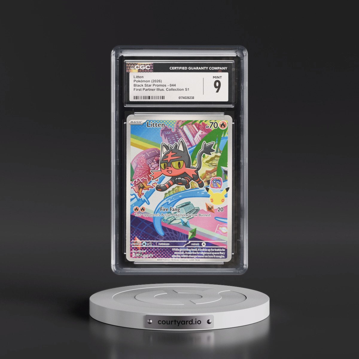 2025 Black Star Promos - Mega Evolution MEP EN #044 Litten - First Partner Illustration Collection Series 1 (Holo) (CGC 9 MINT)