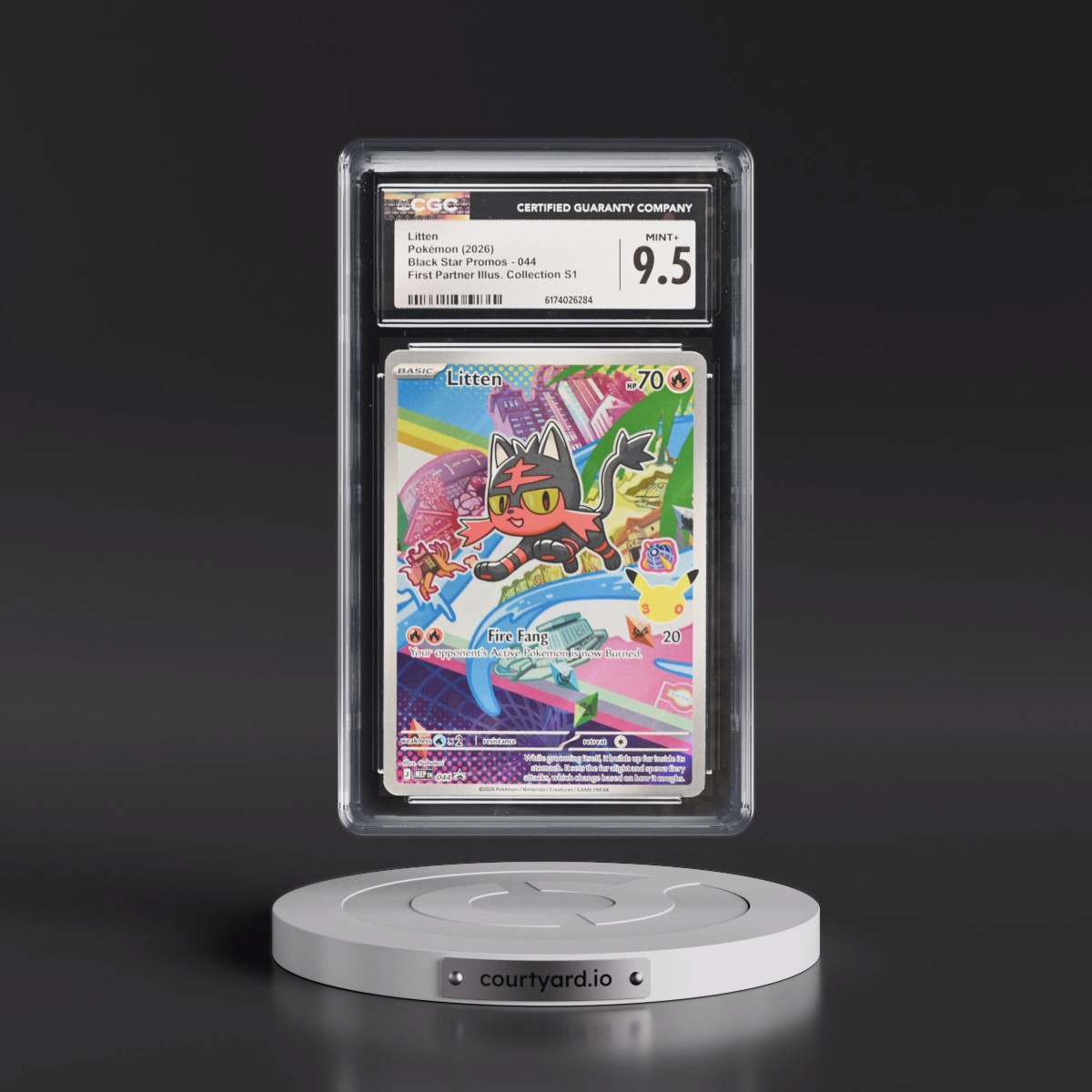 2025 Black Star Promos - Mega Evolution MEP EN #044 Litten - First Partner Illustration Collection Series 1 (Holo) (CGC 9.5 MINT+)