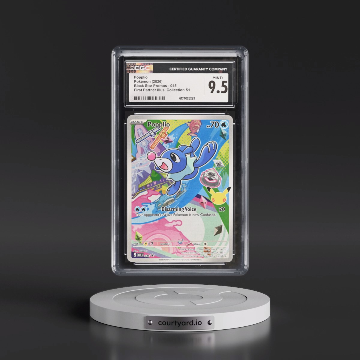 2025 Black Star Promos - Mega Evolution MEP EN #045 Popplio - First Partner Illustration Collection Series 1 (Holo) (CGC 9.5 MINT+)
