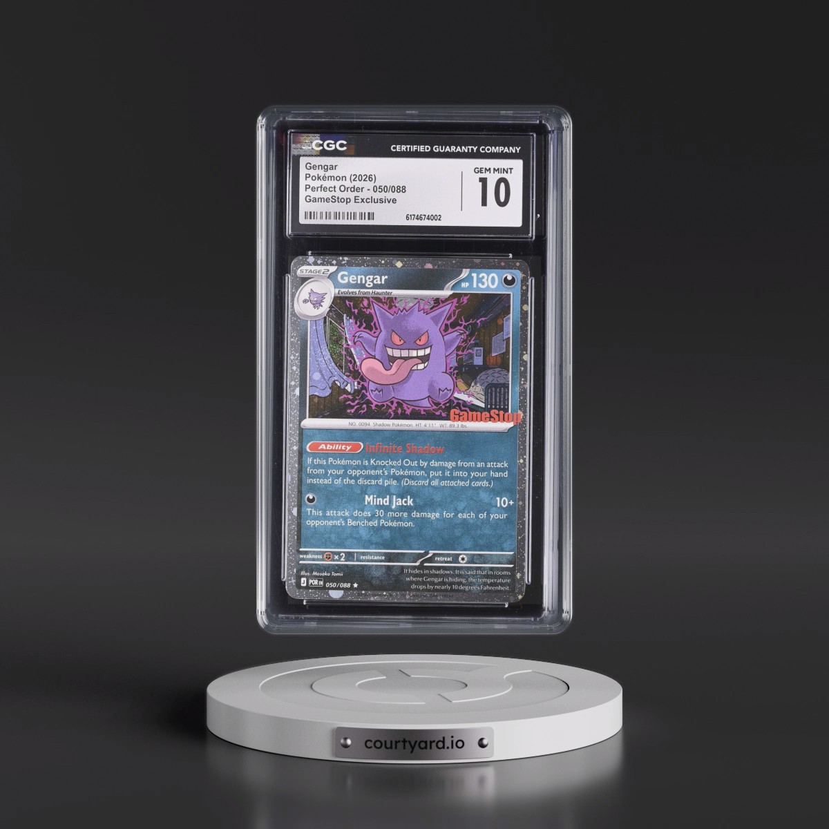 2026 Perfect Order - POR EN #050/088 Gengar - GameStop Exclusive (Cosmos Holo) (CGC 10 GEM MINT)