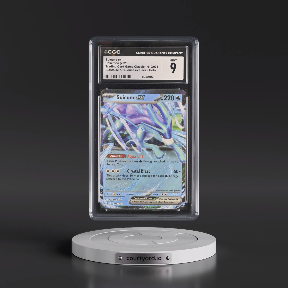 2023 Trading Card Game Classic - CLV, CLC, CLB Suicune ex - Blastoise & Suicune ex Deck - CLB Holo #010/034 CGC 9