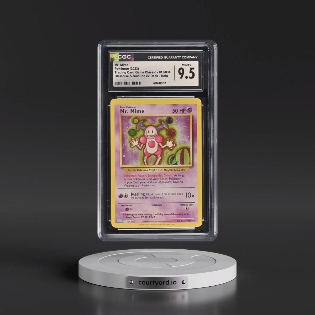 2023 Trading Card Game Classic - CLV, CLC, CLB #013/034 Mr. Mime - Blastoise & Suicune ex Deck - CLB Holo (CGC 9.5 MINT+)