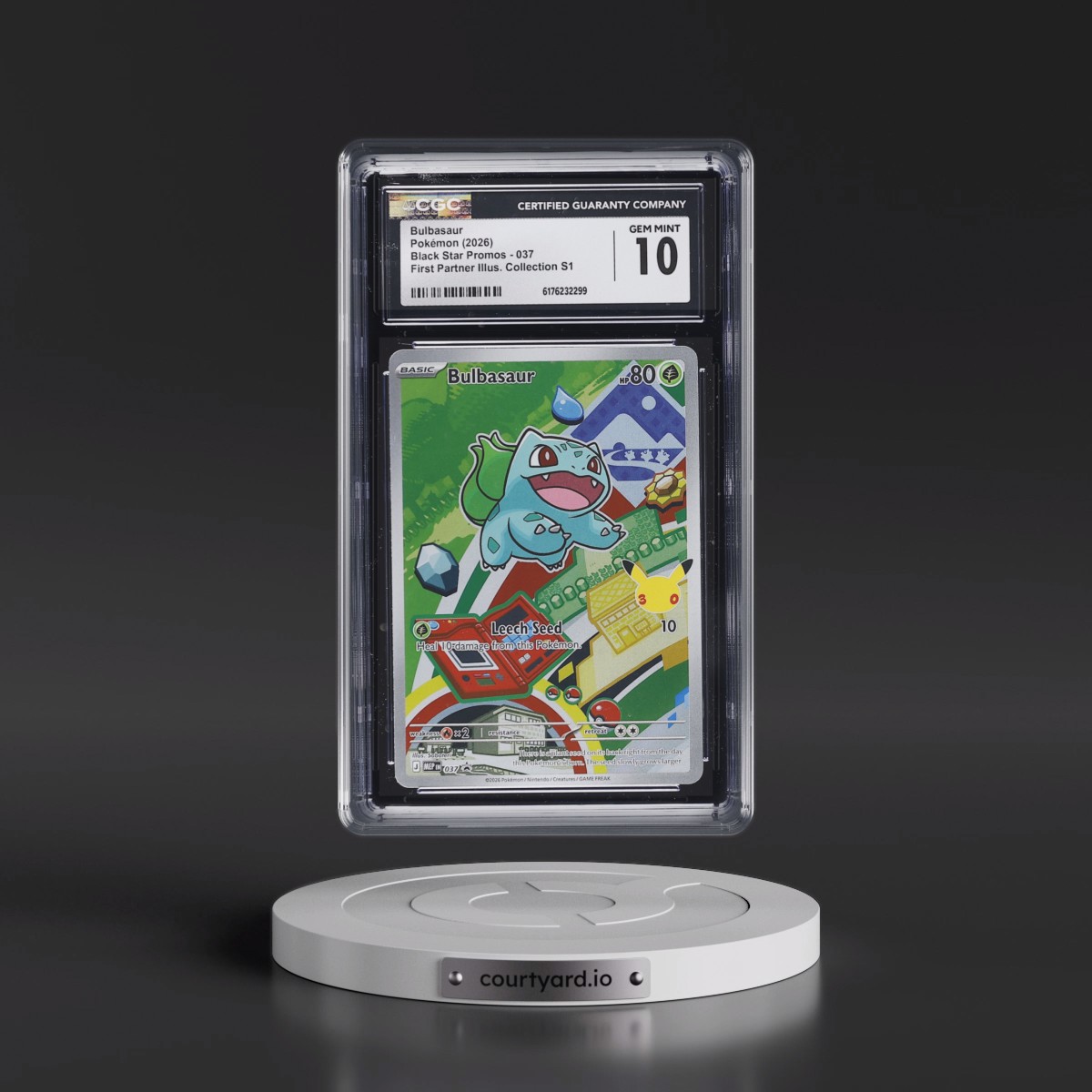 2025 Black Star Promos - Mega Evolution MEP EN #037 Bulbasaur - First Partner Illustration Collection Series 1 (Holo) (CGC 10 GEM MINT)