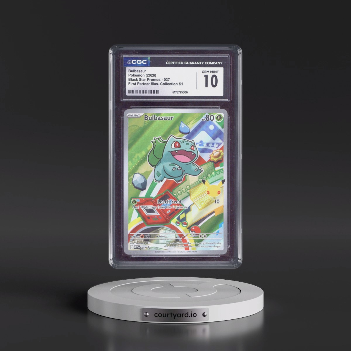 2025 Black Star Promos - Mega Evolution MEP EN #037 Bulbasaur - First Partner Illustration Collection Series 1 (Holo) (CGC 10 GEM MINT)