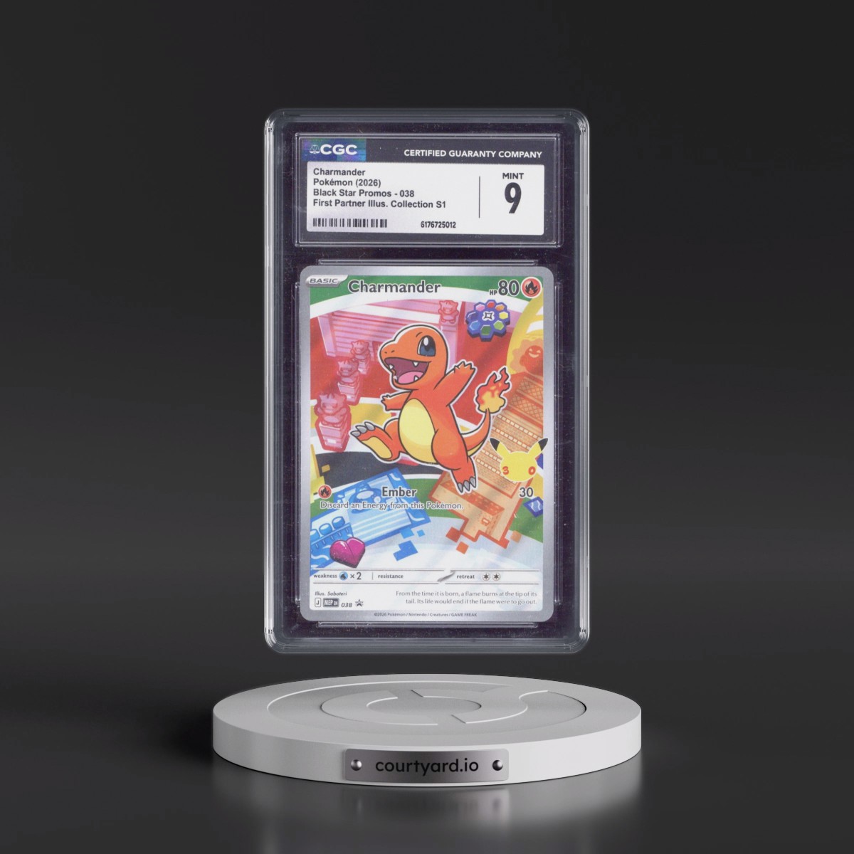 2025 Black Star Promos - Mega Evolution MEP EN #038 Charmander - First Partner Illustration Collection Series 1 (Holo) (CGC 9 MINT)