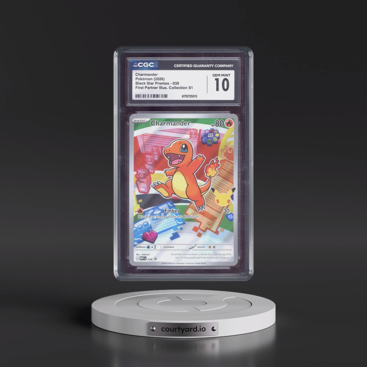 2025 Black Star Promos - Mega Evolution MEP EN #038 Charmander - First Partner Illustration Collection Series 1 (Holo) (CGC 10 GEM MINT)