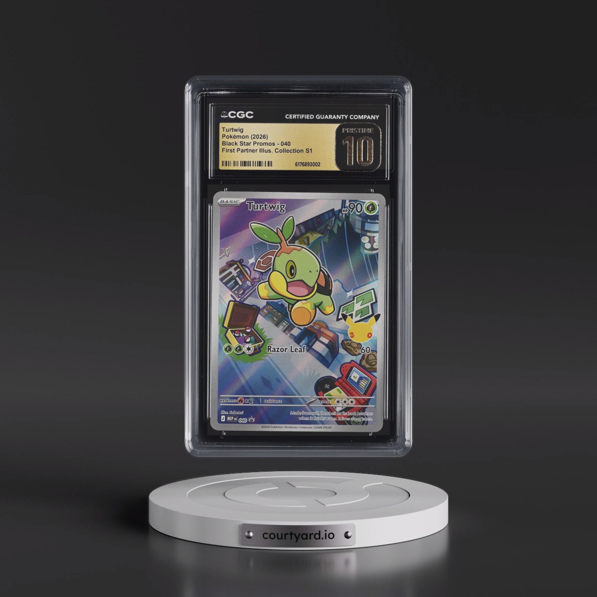 2025 Black Star Promos - Mega Evolution MEP EN #040 Turtwig - First Partner Illustration Collection Series 1 (Holo) (CGC 10 PRISTINE)