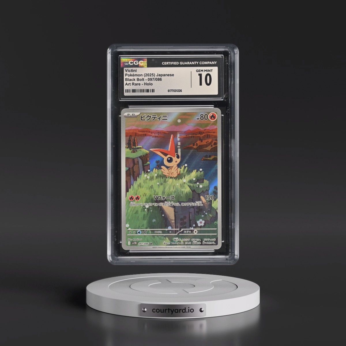2025 Black Bolt - sv11B #097/086 Victini - Art Rare Holo (CGC 10 GEM MINT)