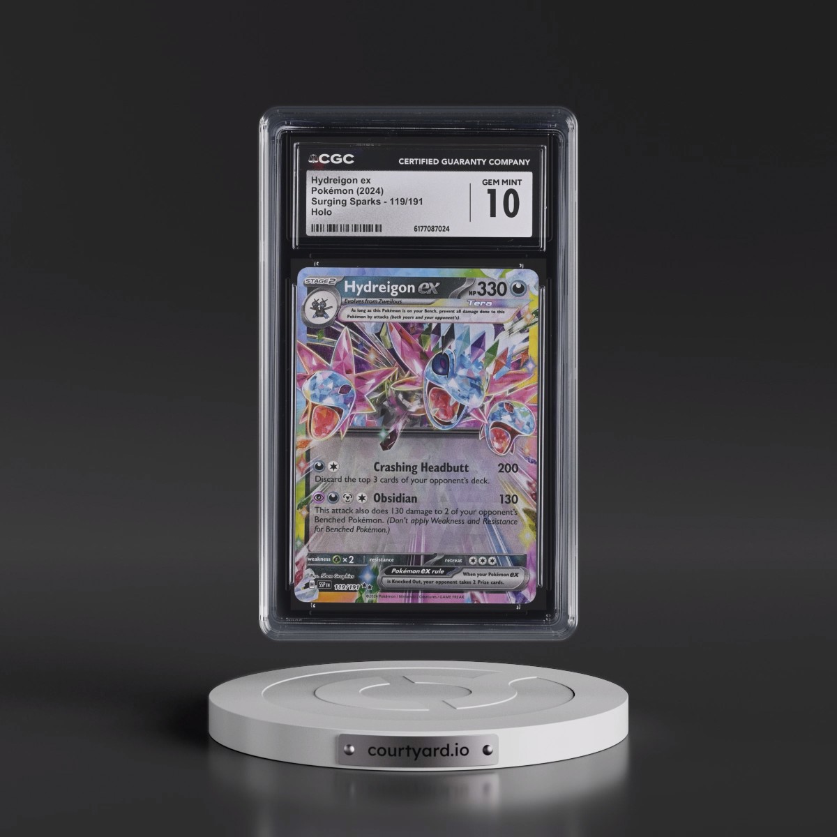 2024 Surging Sparks - SSP EN #119/191 Hydreigon ex - Holo (CGC 10 GEM MINT)