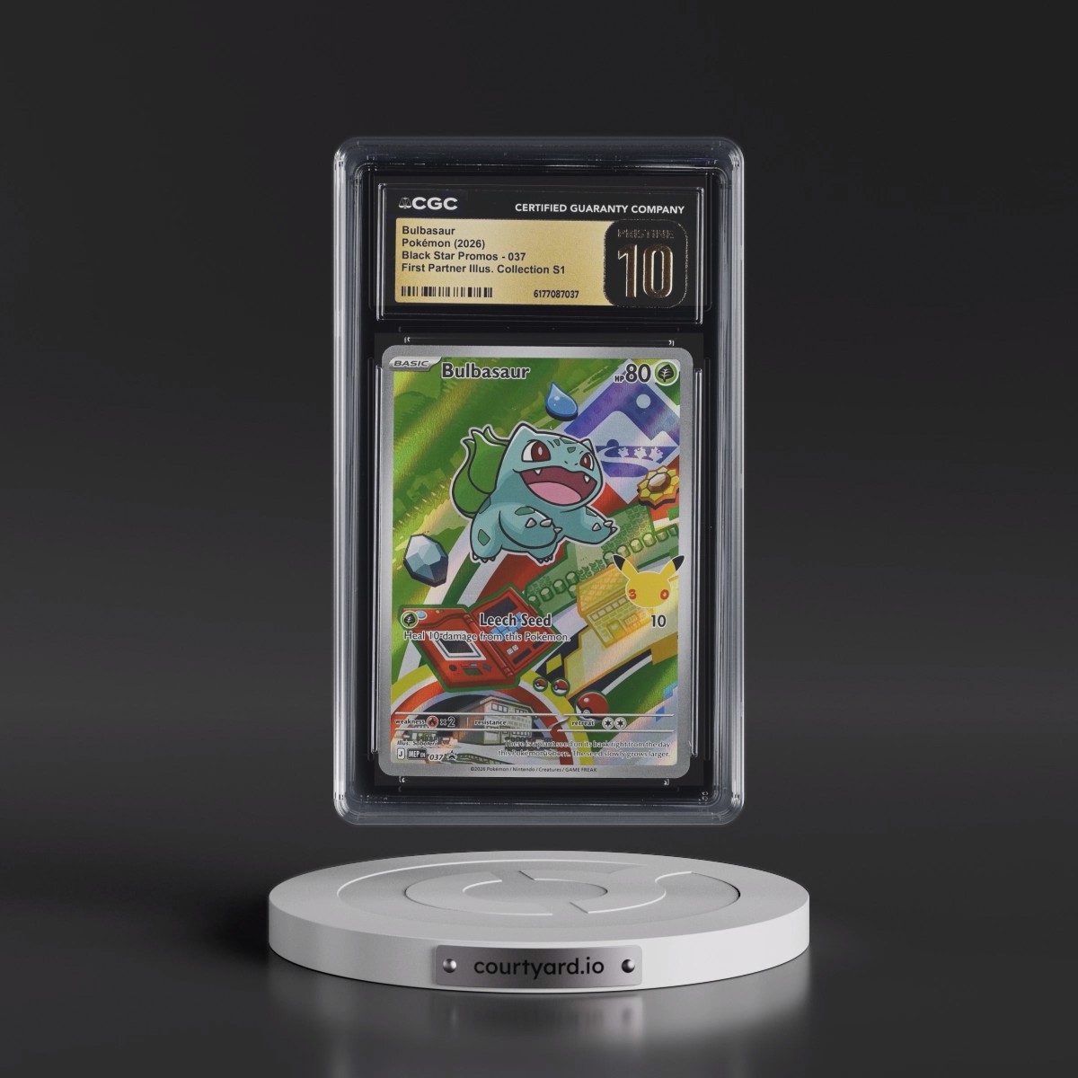 2025 Black Star Promos - Mega Evolution MEP EN #037 Bulbasaur - First Partner Illustration Collection Series 1 (Holo) (CGC 10 PRISTINE)