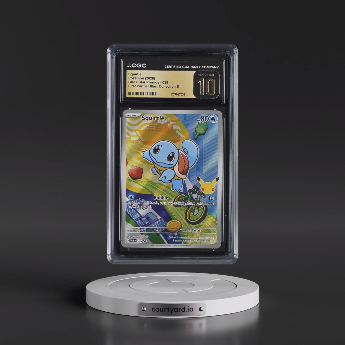 2025 Black Star Promos - Mega Evolution MEP EN #039 Squirtle - First Partner Illustration Collection Series 1 (Holo) (CGC 10 PRISTINE)