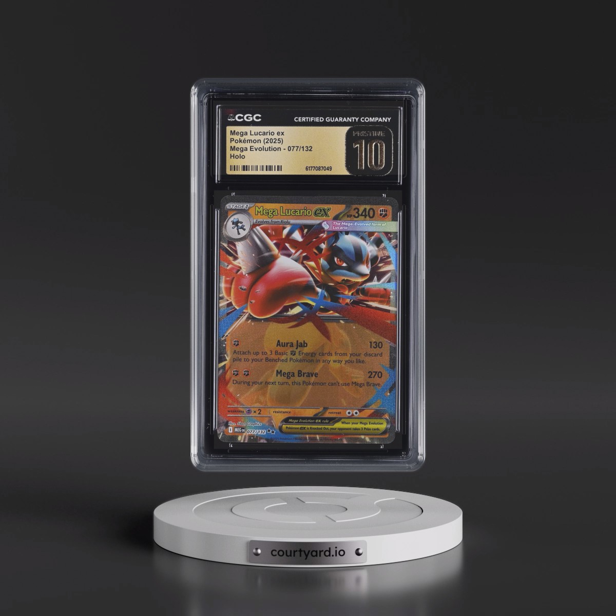 2025 Mega Evolution - MEG EN #077/132 Mega Lucario ex - Holo (CGC 10 PRISTINE)