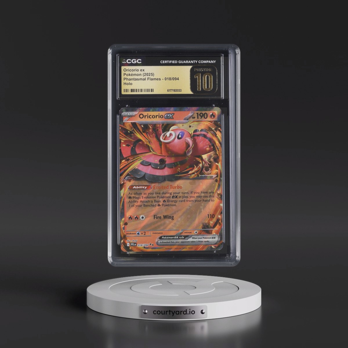 2025 Phantasmal Flames - PFL EN #018/094 Oricorio ex - Holo (CGC 10 PRISTINE)