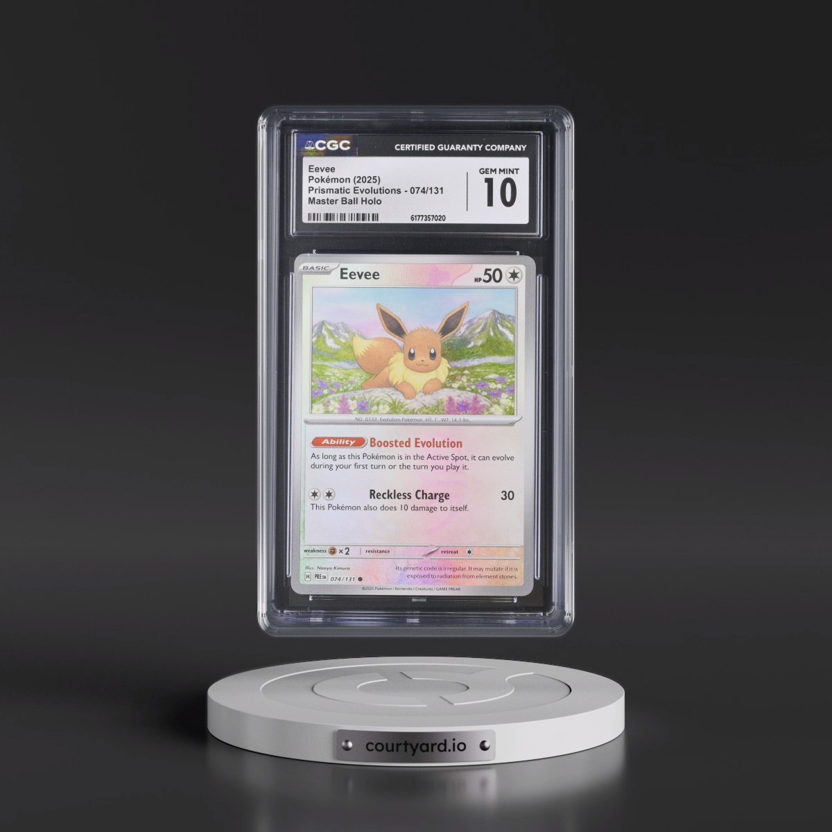 2024 Prismatic Evolutions - PRE EN #074/131 Eevee - Master Ball Holo (CGC 10 GEM MINT)